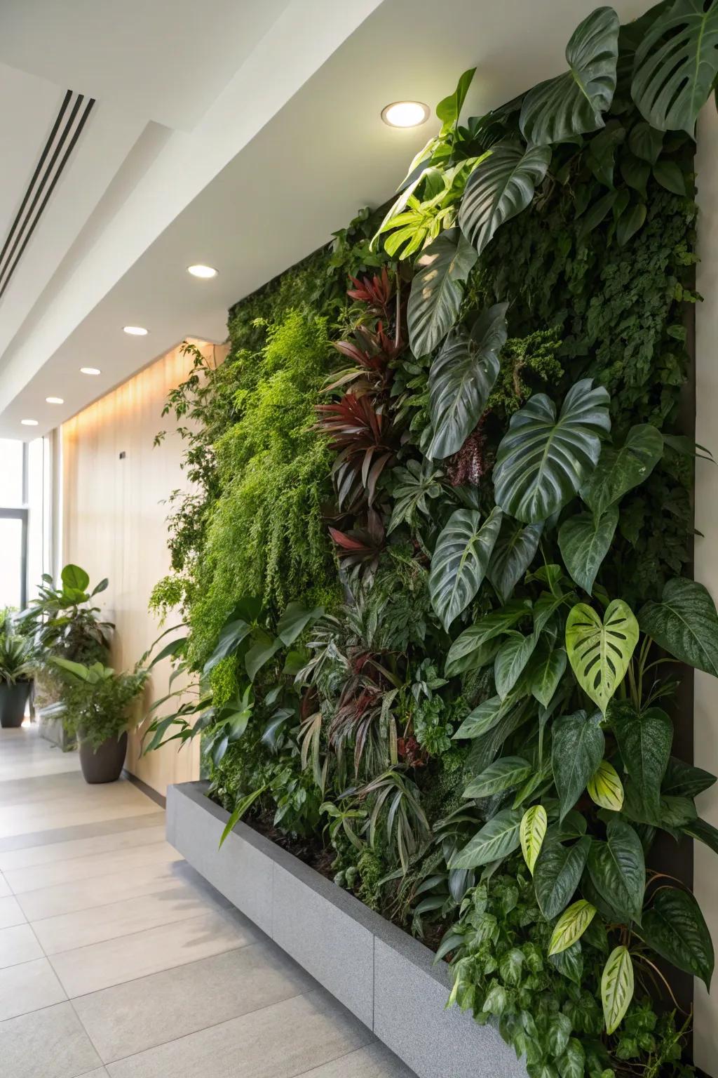 Turn your wall into a living art piece with foliage.