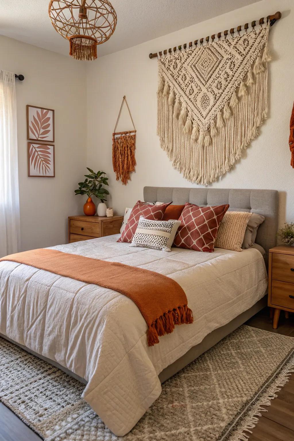 Bohemian accents improving the visual.