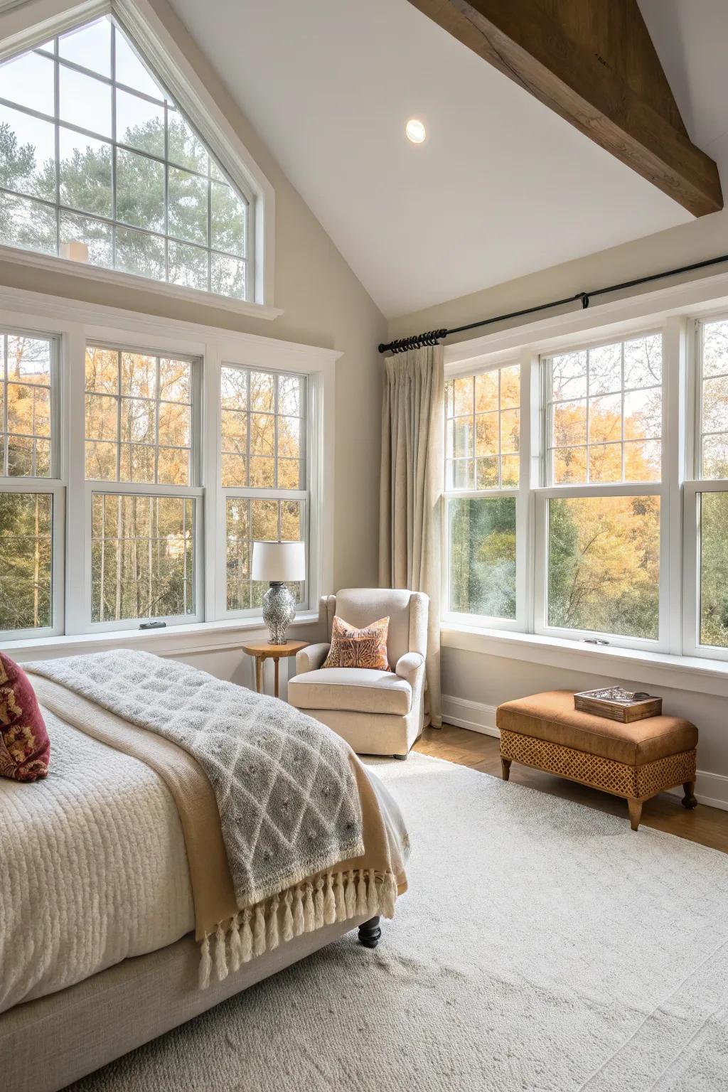 Sunlight transforms your space into a bright and inviting retreat.