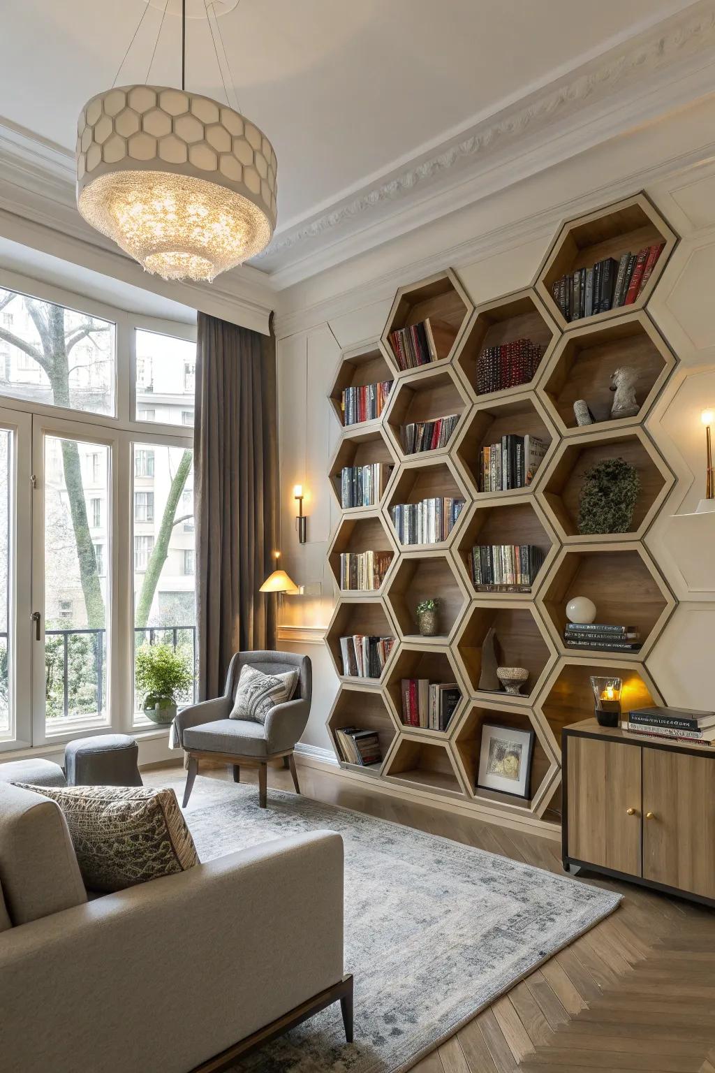 Distinctive shelf geometries, bestowing a modern edge to any setting.