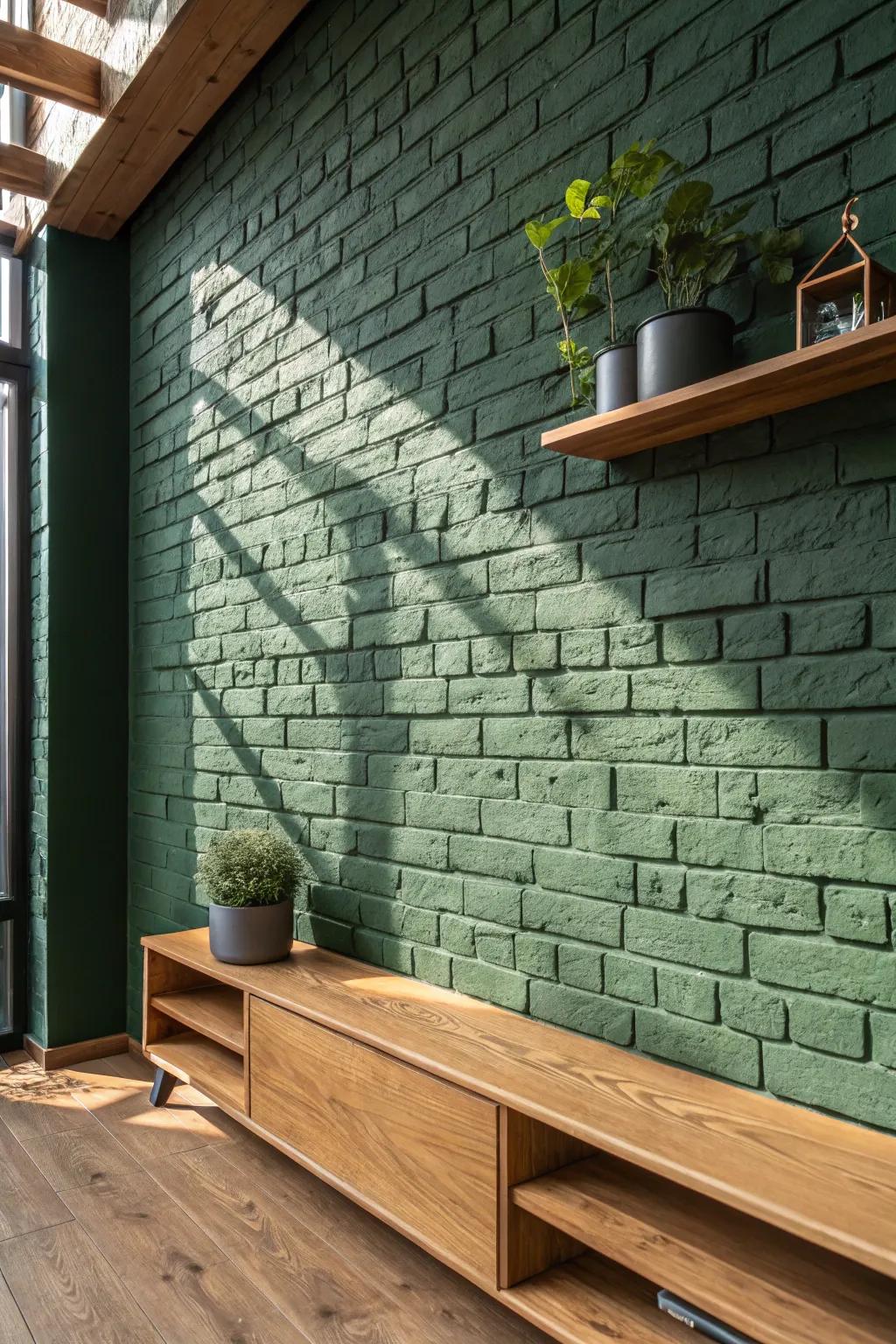Revamp your area with earth-inspired green shades that introduce nature to your indoor spaces. Perfectly matched with timber decorations for a snug, fashionable atmosphere.