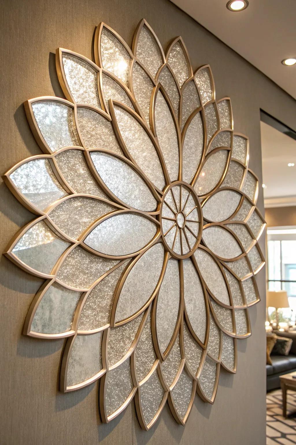 Floral mirror motifs deliver reflective allure to any setting.