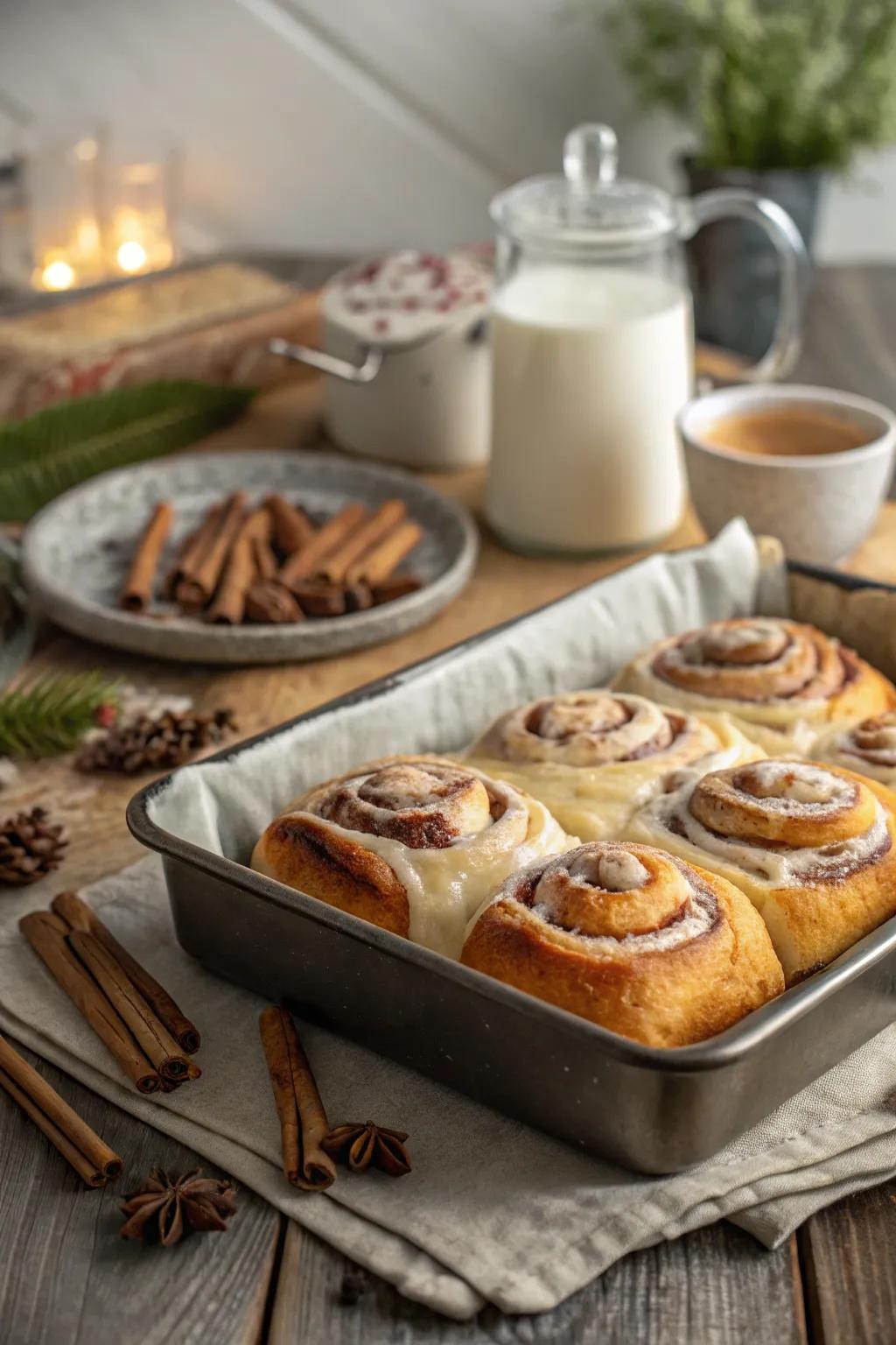 Rolled spiced dough that embodies the essence of brunch indulgence.