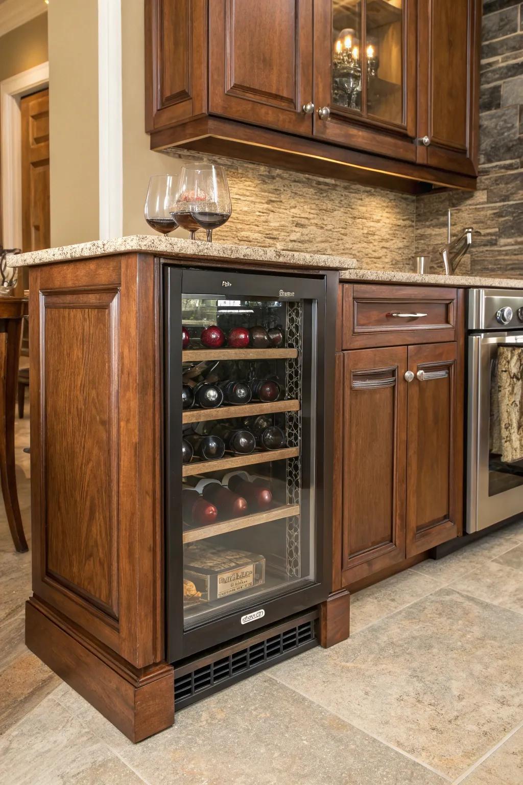 A custom finish can make your beverage cooler a seamless part of your decor.