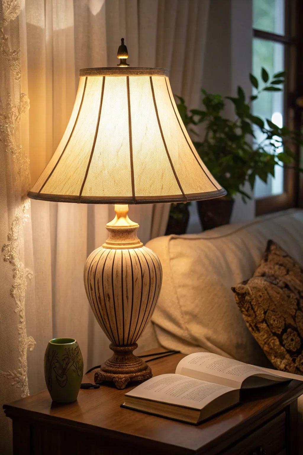 A room immersed in the warm radiance of ambient lighting.