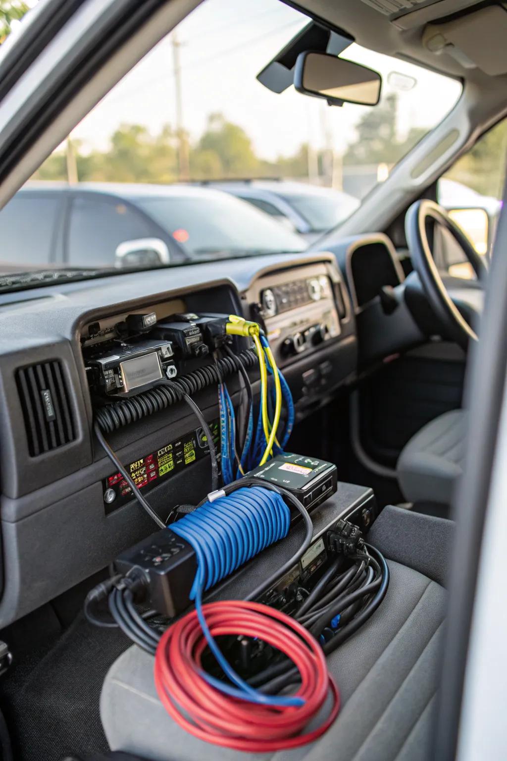 Keep your wiring arranged and accessible for a tidy look.