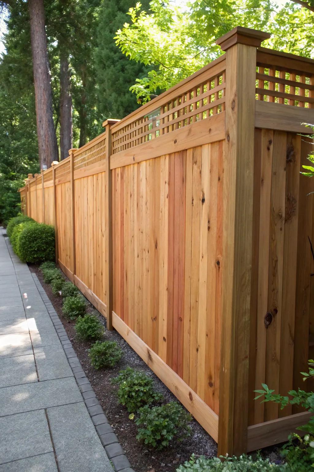 Upgrade your outdoor space with a fashionable timber concealed surround, providing both seclusion and class.