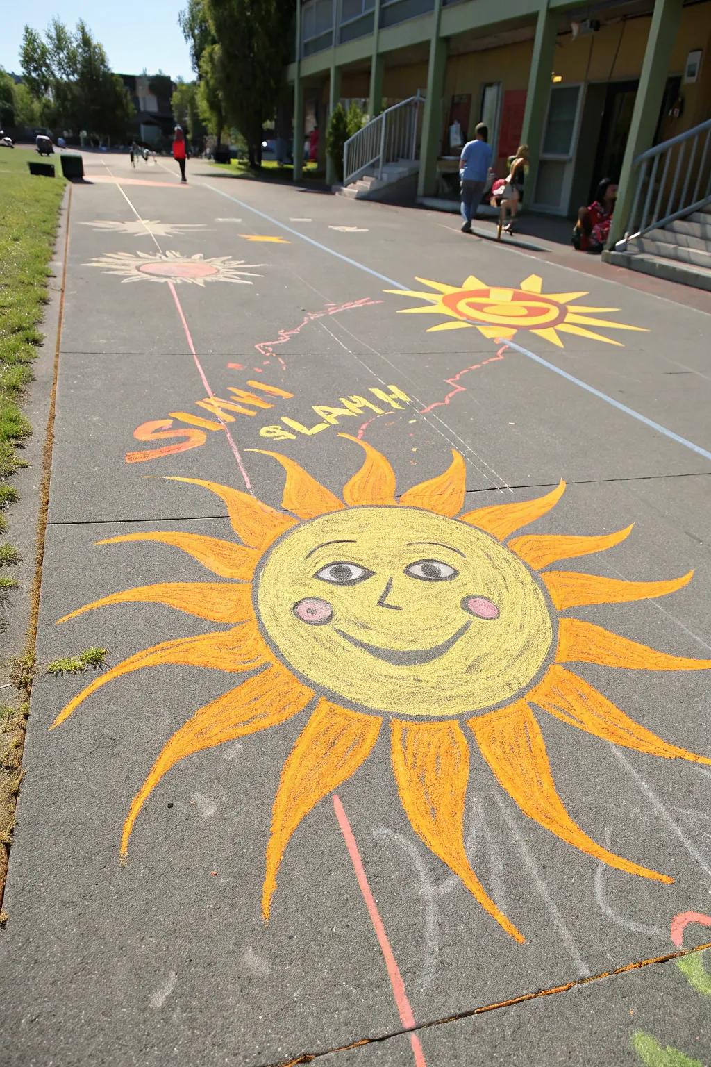 A cheerful sun art spreading warmth and positivity.