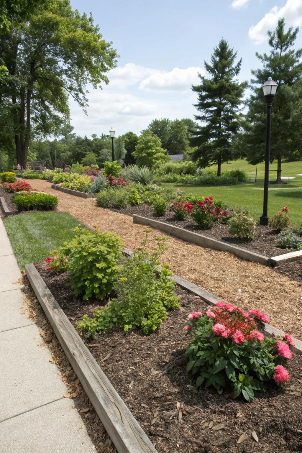 Mulch delivers a polished look and supports with moisture retention.