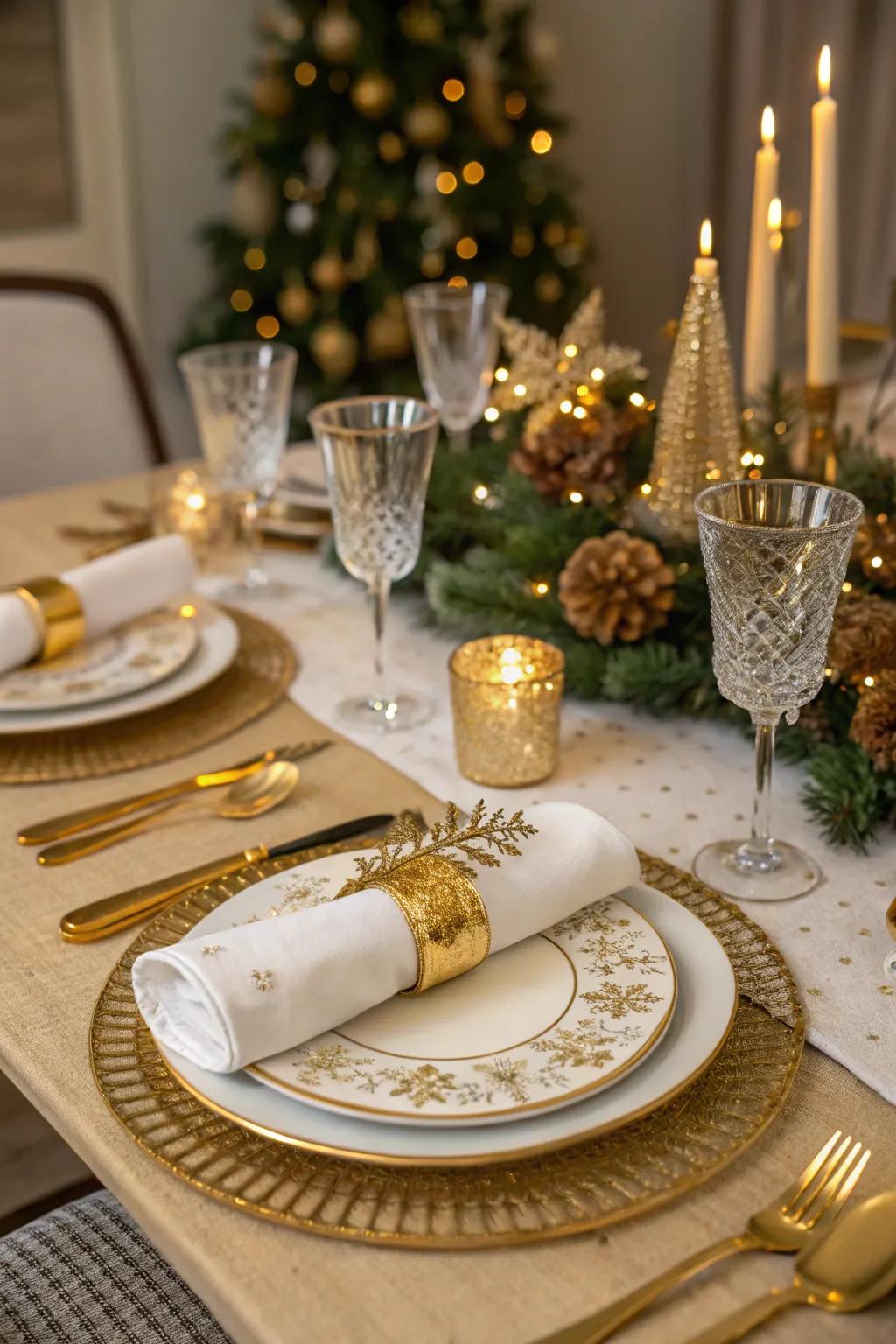 Gilded accents contribute a sense of splendor.