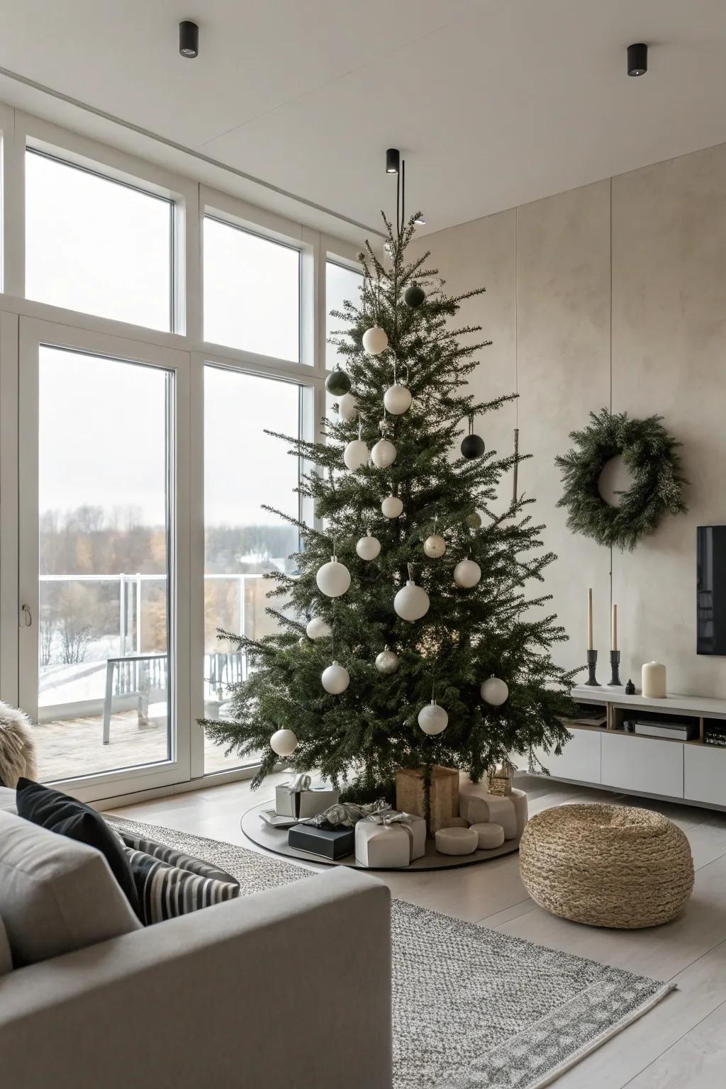A streamlined and contemporary subtle Christmas tree.