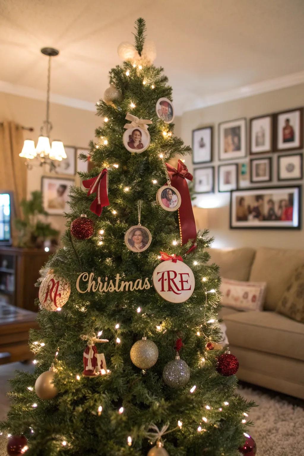Personalized initials make this tree uniquely special.