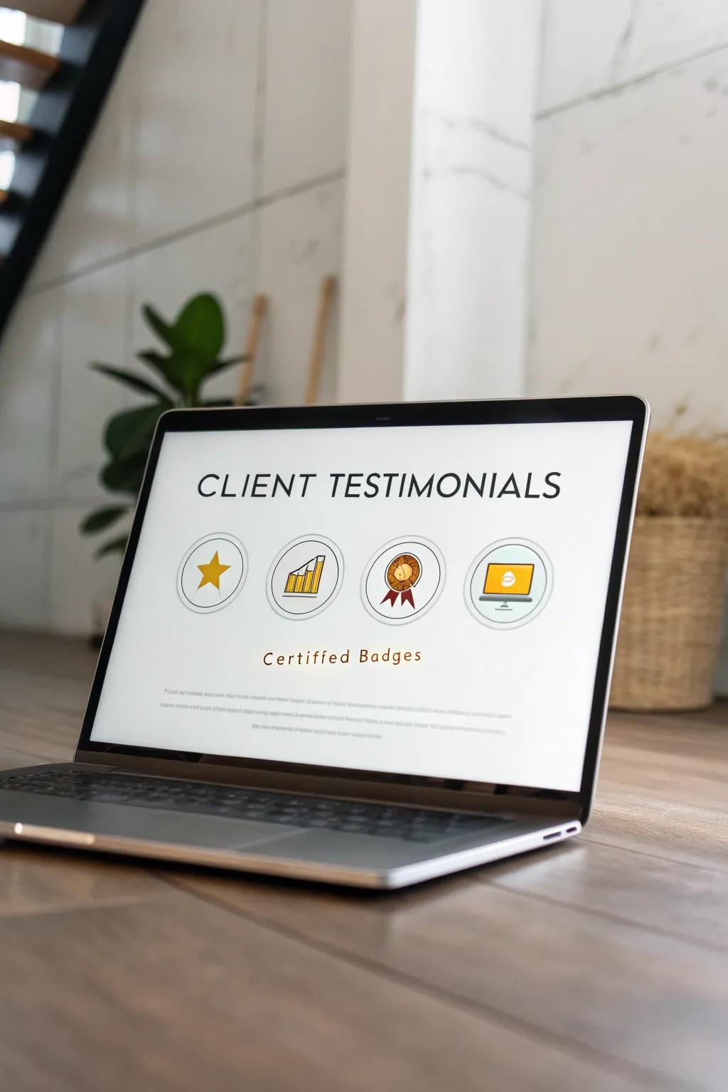 Testimonials and assurance symbols enhancing trustworthiness.