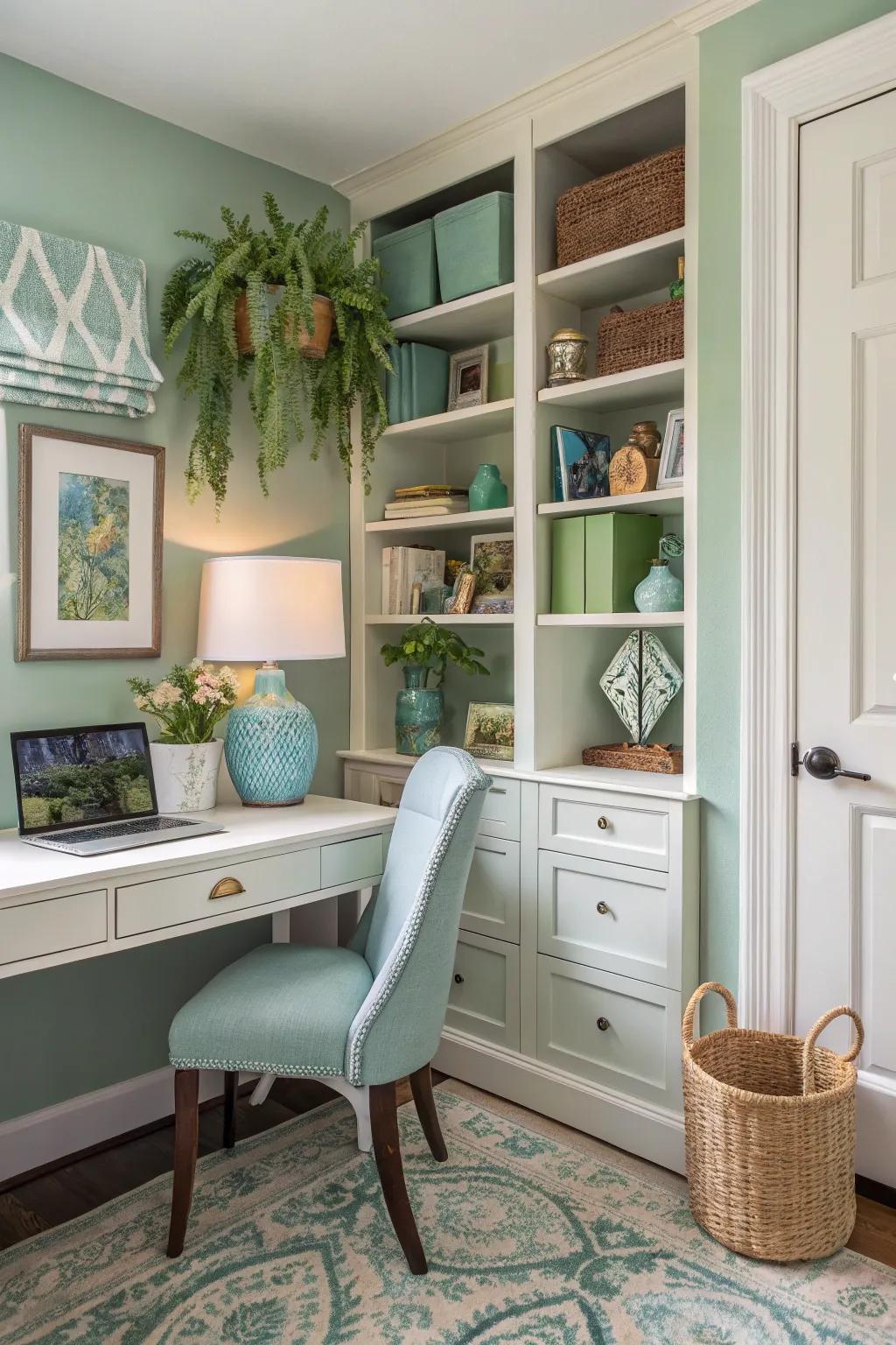 Choose colors that make your cloffice a calm and inviting space.