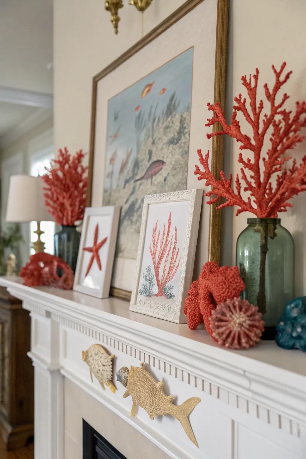 Coastal decor items add charming seaside touches.