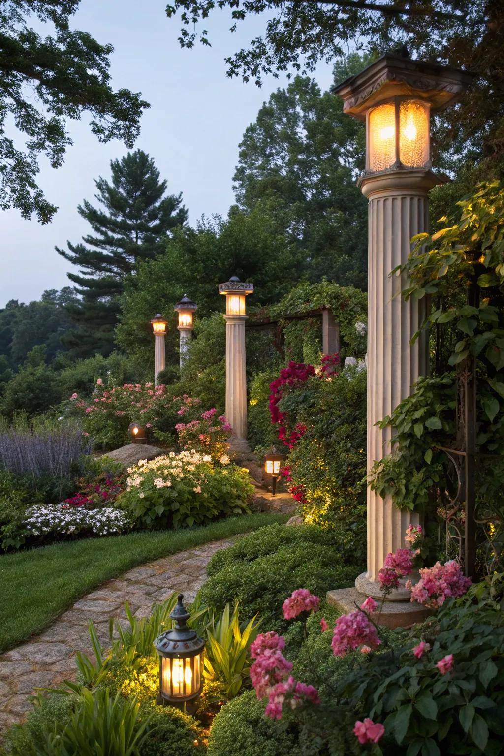 Showcase your garden's beauty with strategic illumination.