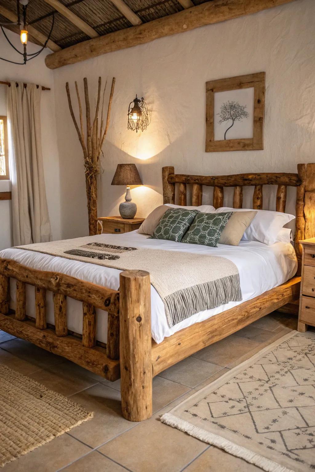 Rustic bed designs add an earthy charm to your bedroom.