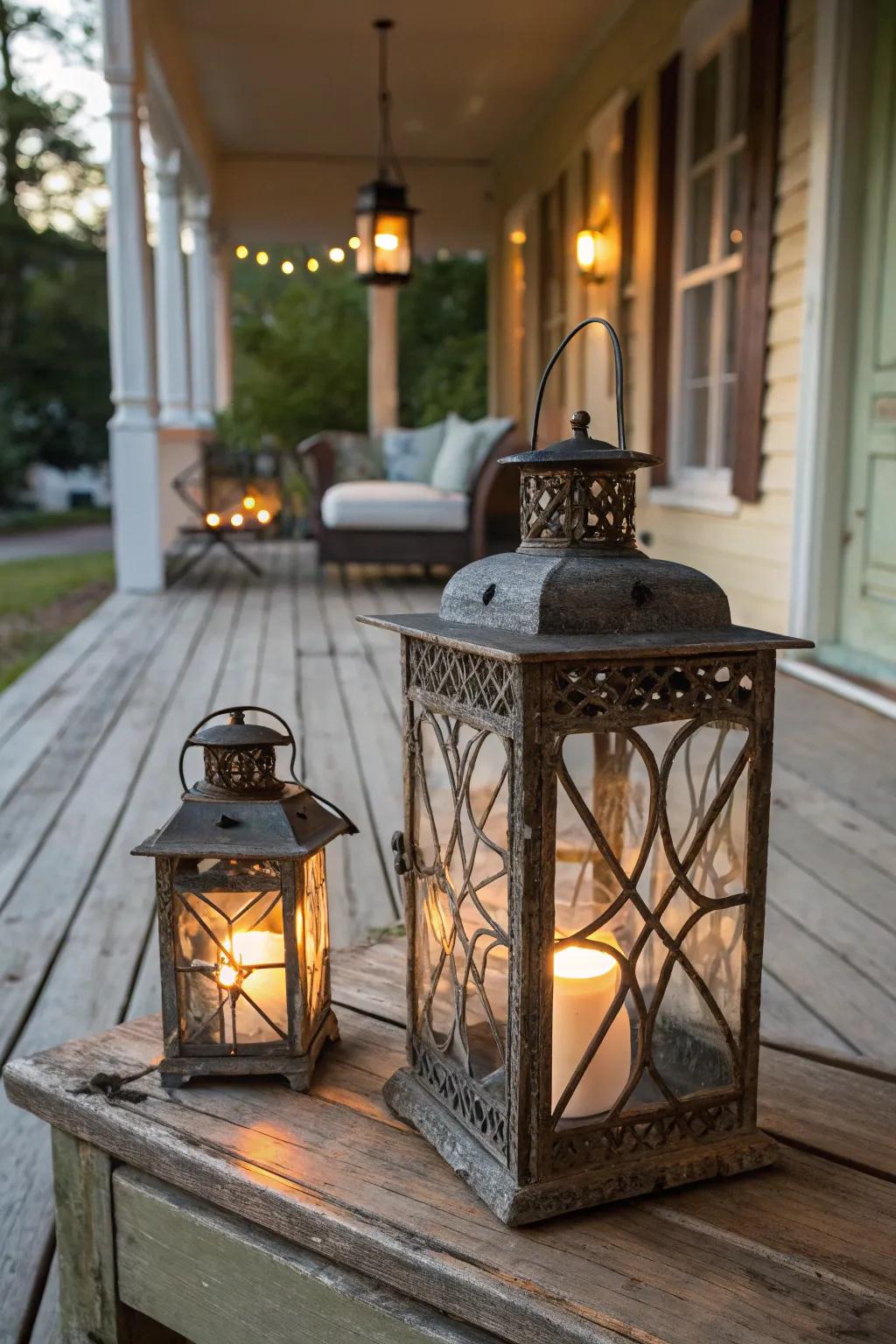 Luminaries fashion a toasty and welcoming ambiance on your porch.