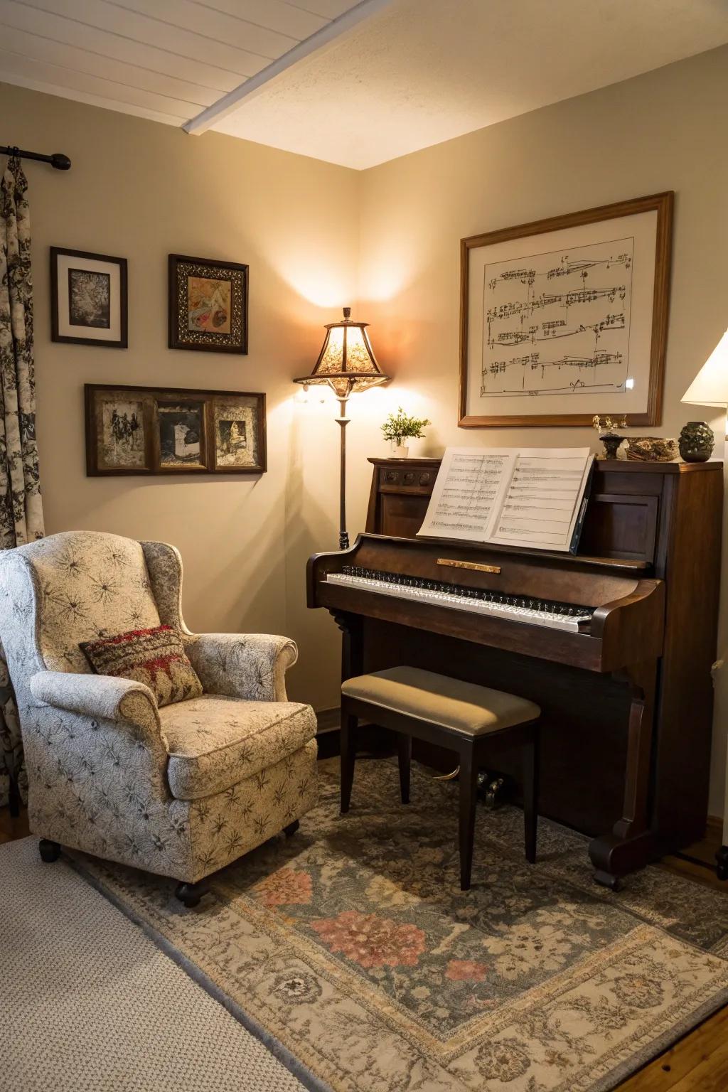 Comfortable seating entices relaxation.