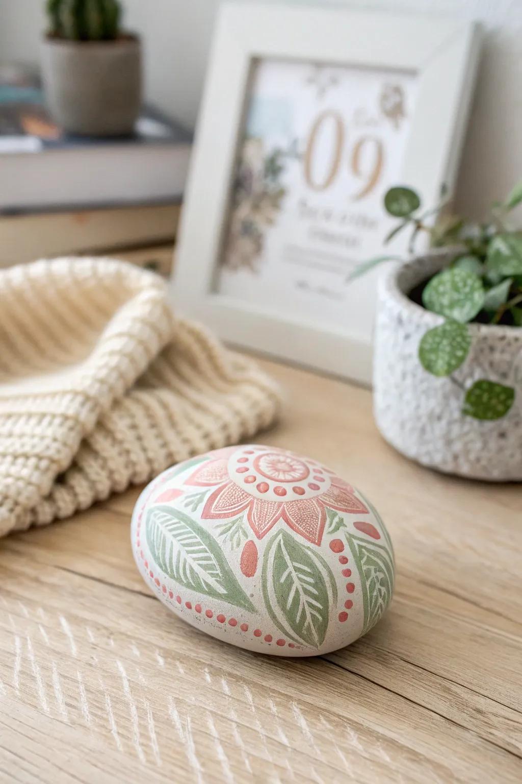 Savor the allure of simplicity with exquisitely painted stone art, where nature and creativity meet.