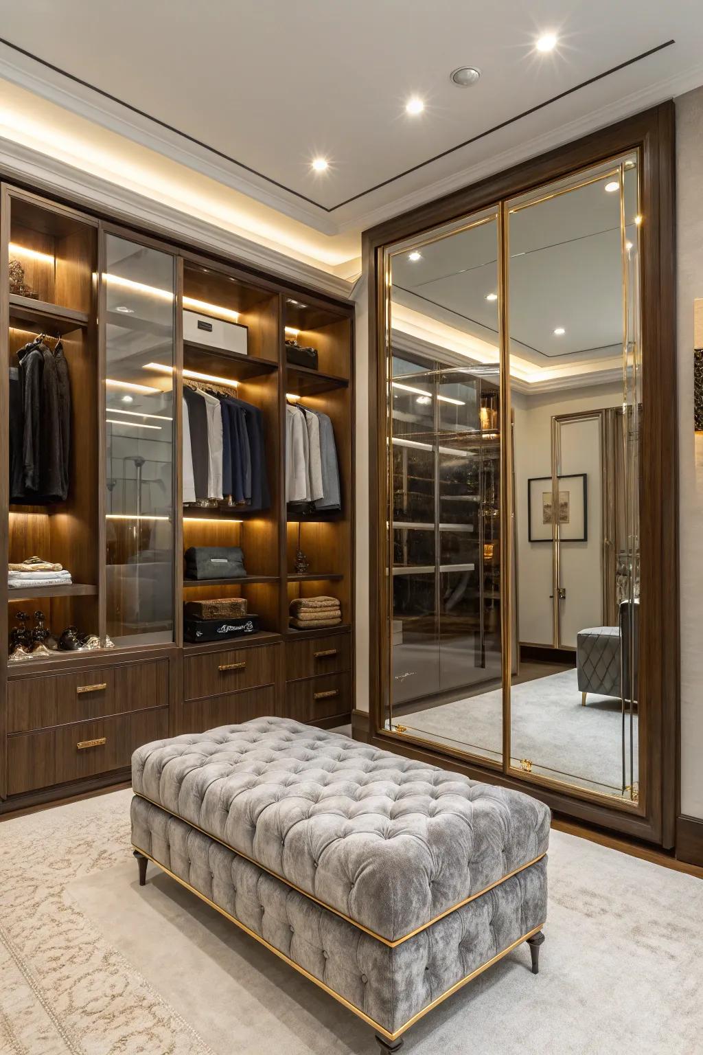 A relaxation nook transforms your closet into a personal sanctuary.