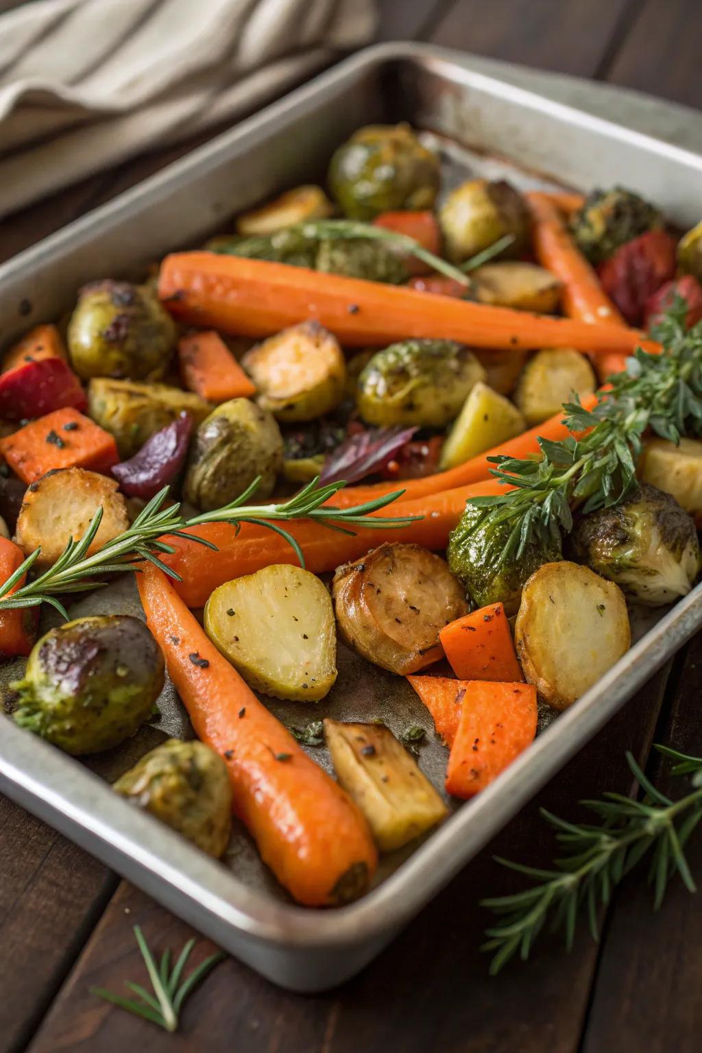 Assorted roasted greens, bringing both hue and zest to the table.