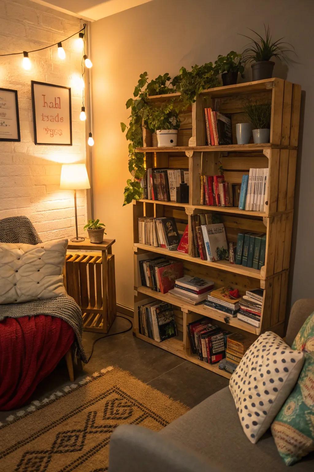 Bring order and style to your books using a skid bookshelf.