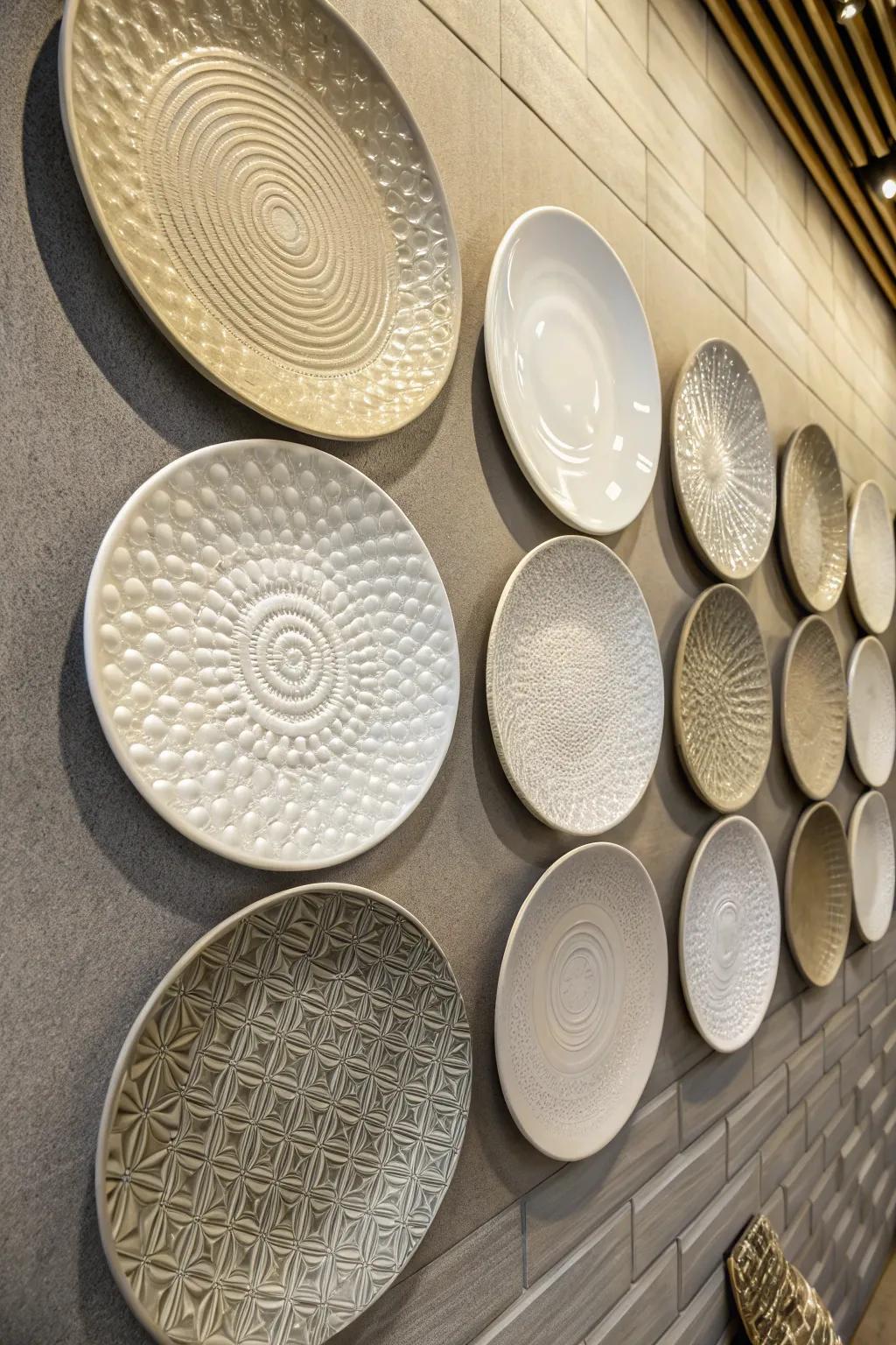 The fusion of textured and sleek plates introduces depth and intrigue.