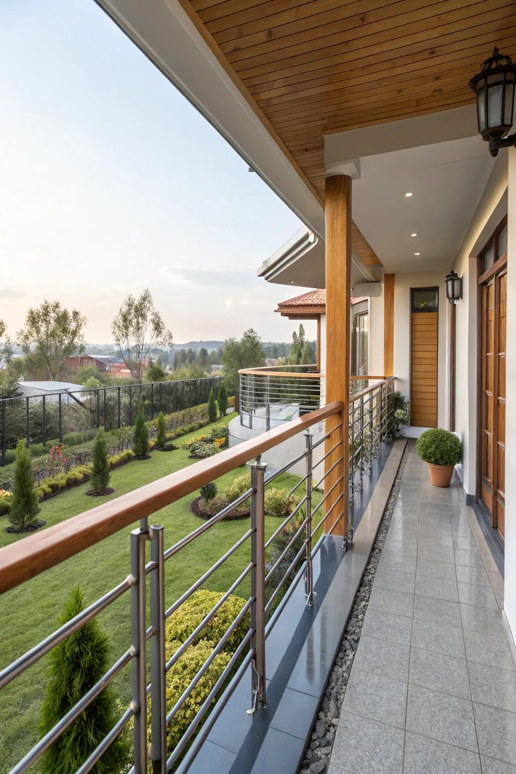 Visually dynamic design through mixed materials.
