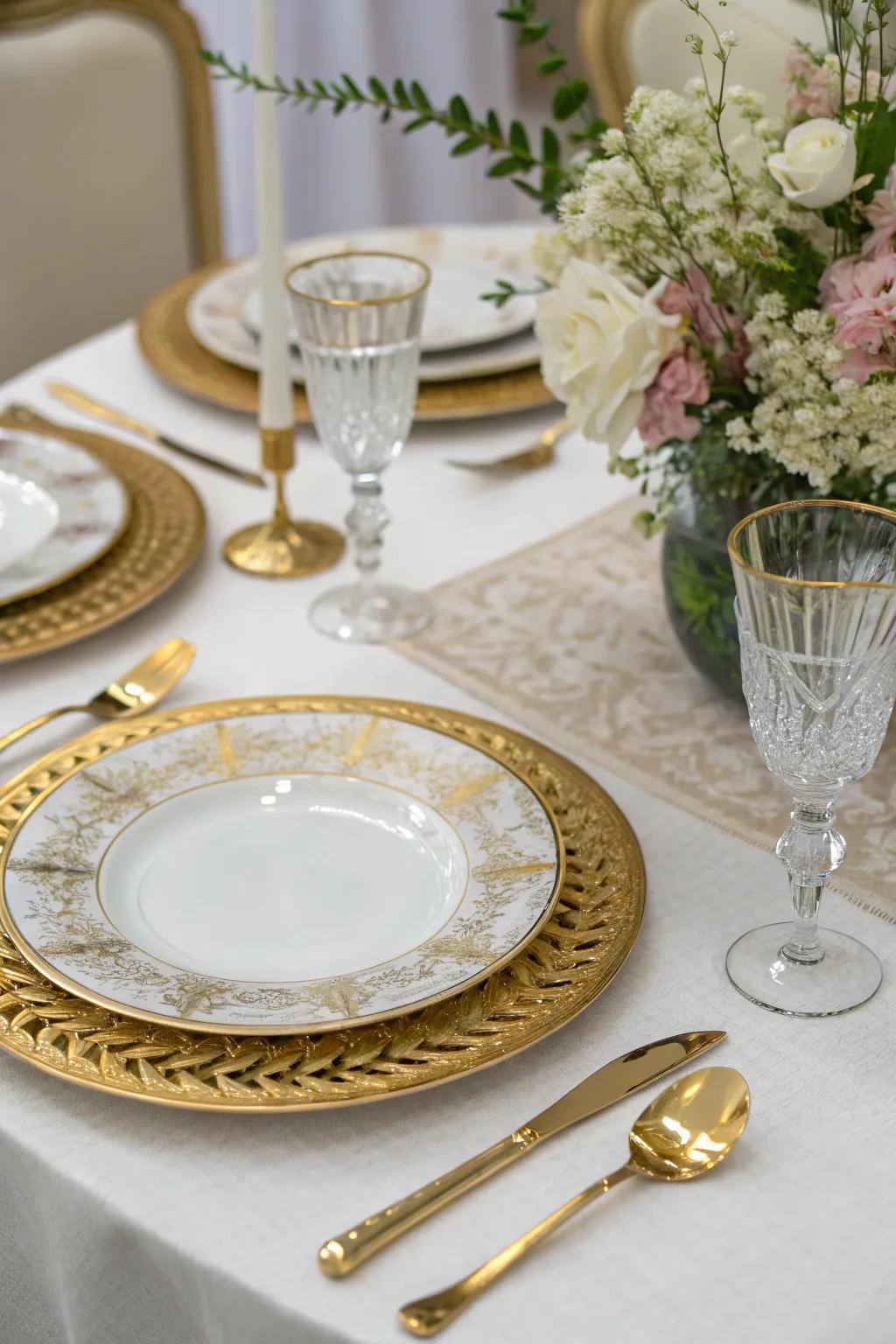 Refined table arrangements with golden highlights elevating the Diwali dining experience.