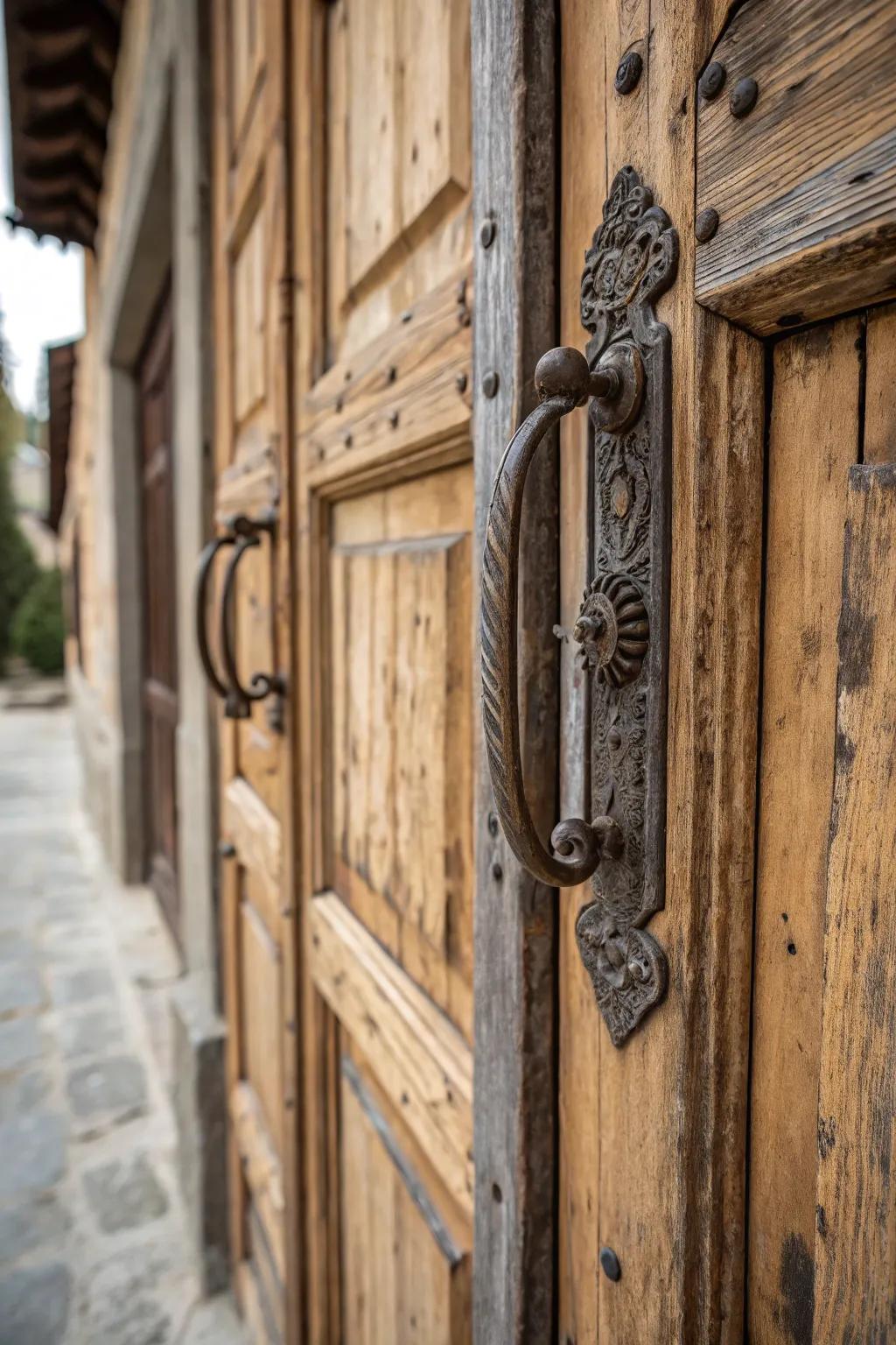 Country iron grabs introduce a grounded, rustic sensation.