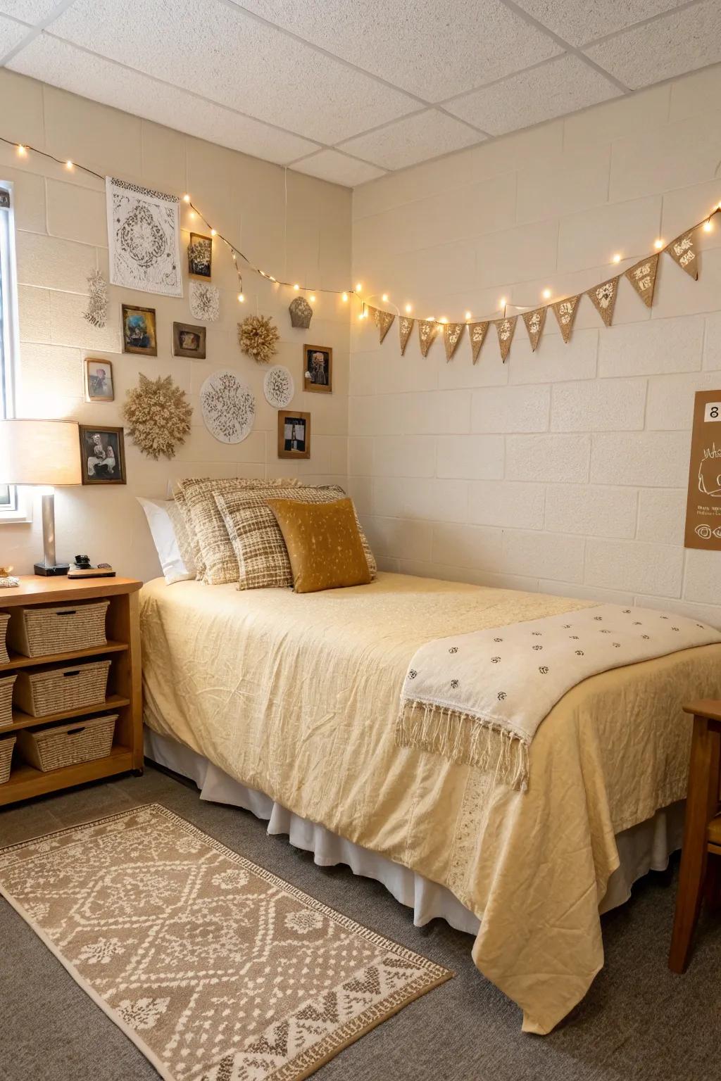 Warm neutrals harmonize to create a welcoming and utterly cozy atmosphere.