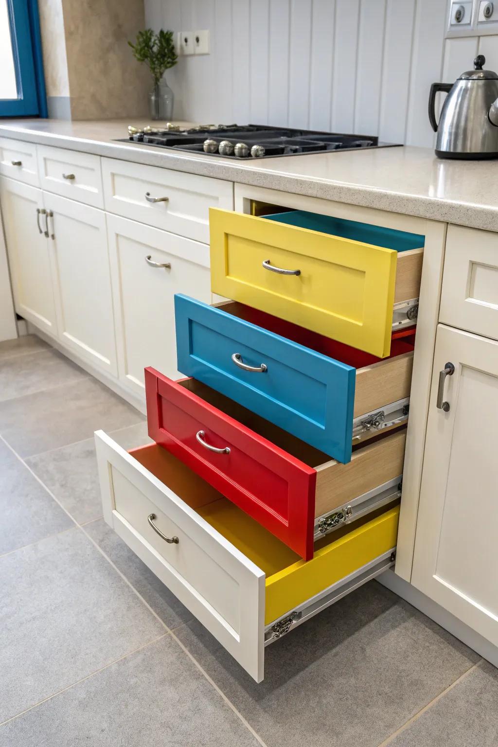 Elevate your mood with drawers bursting with lively colors