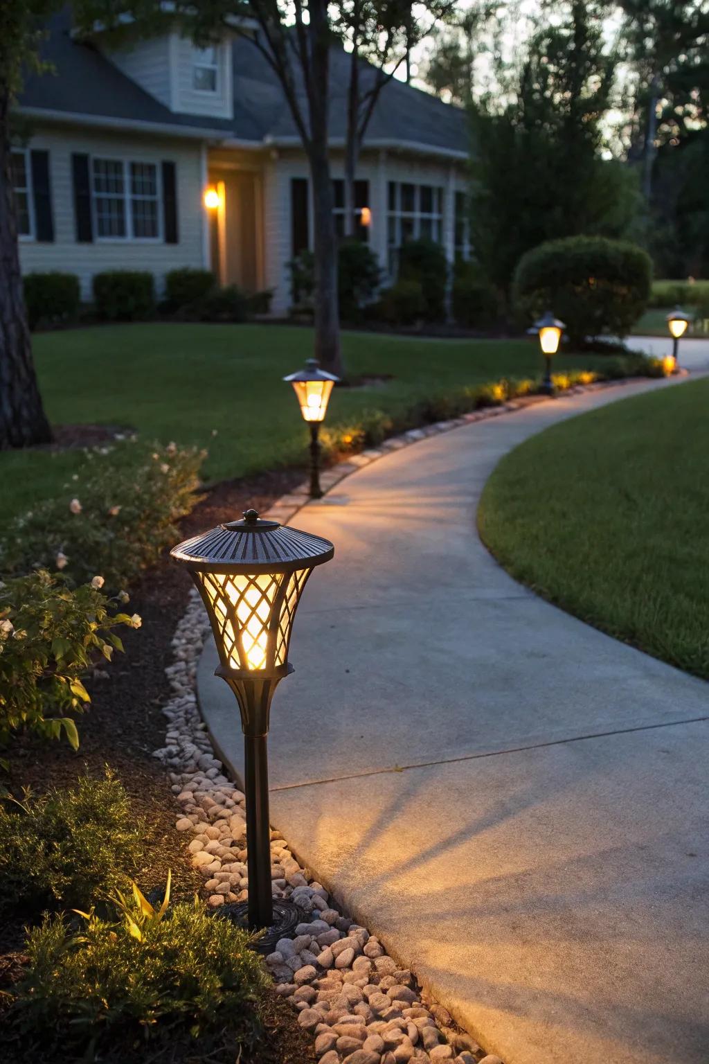 Lighting can transfigure driveways into spellbinding nighttime features.