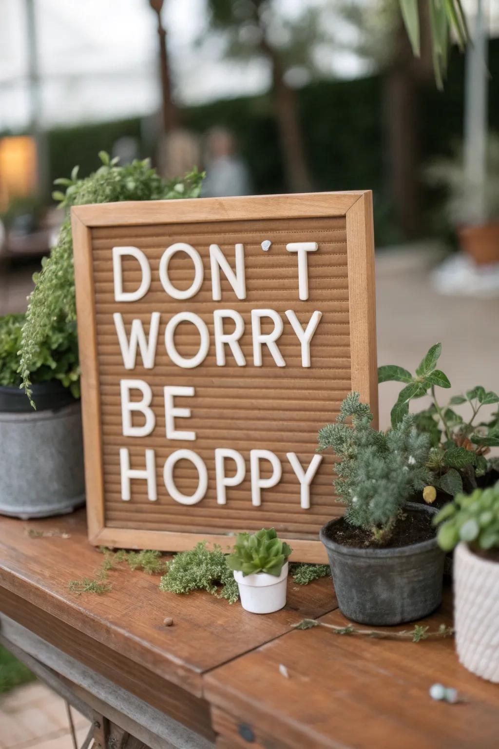 An inspirational quote that lifts spirits and brightens spaces.