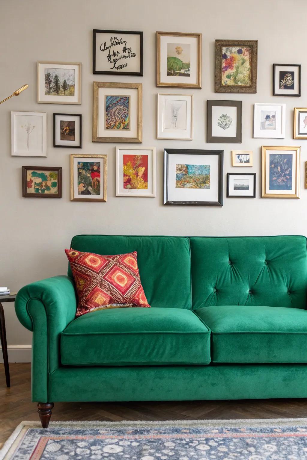 Artwork adds a unique, personal touch to the living room.