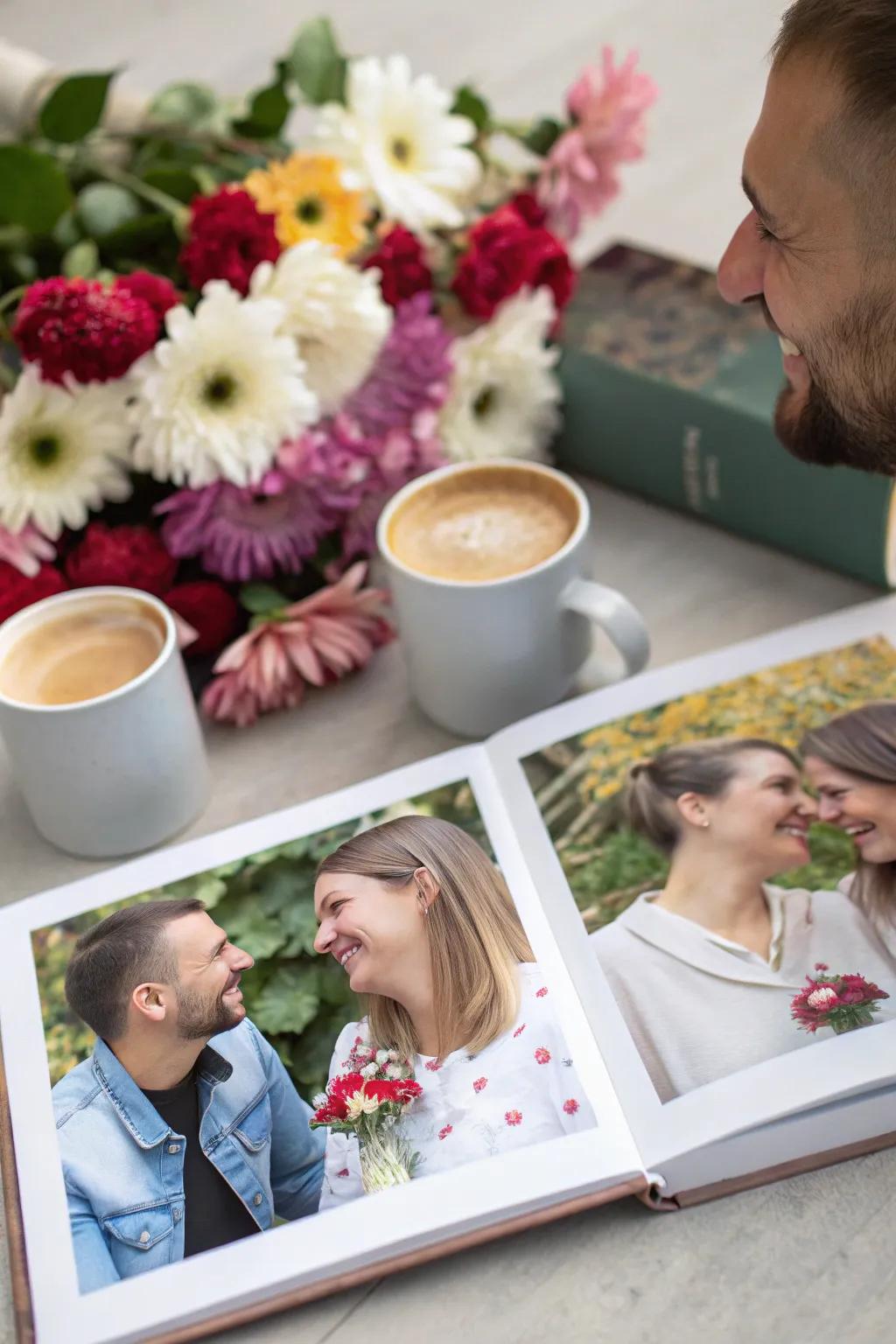 Decorative accents add charm to an engagement chronicle.