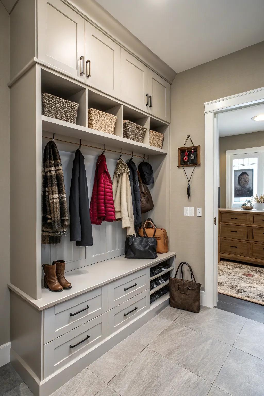 Combining stow-away options allows adaptability and efficiency.