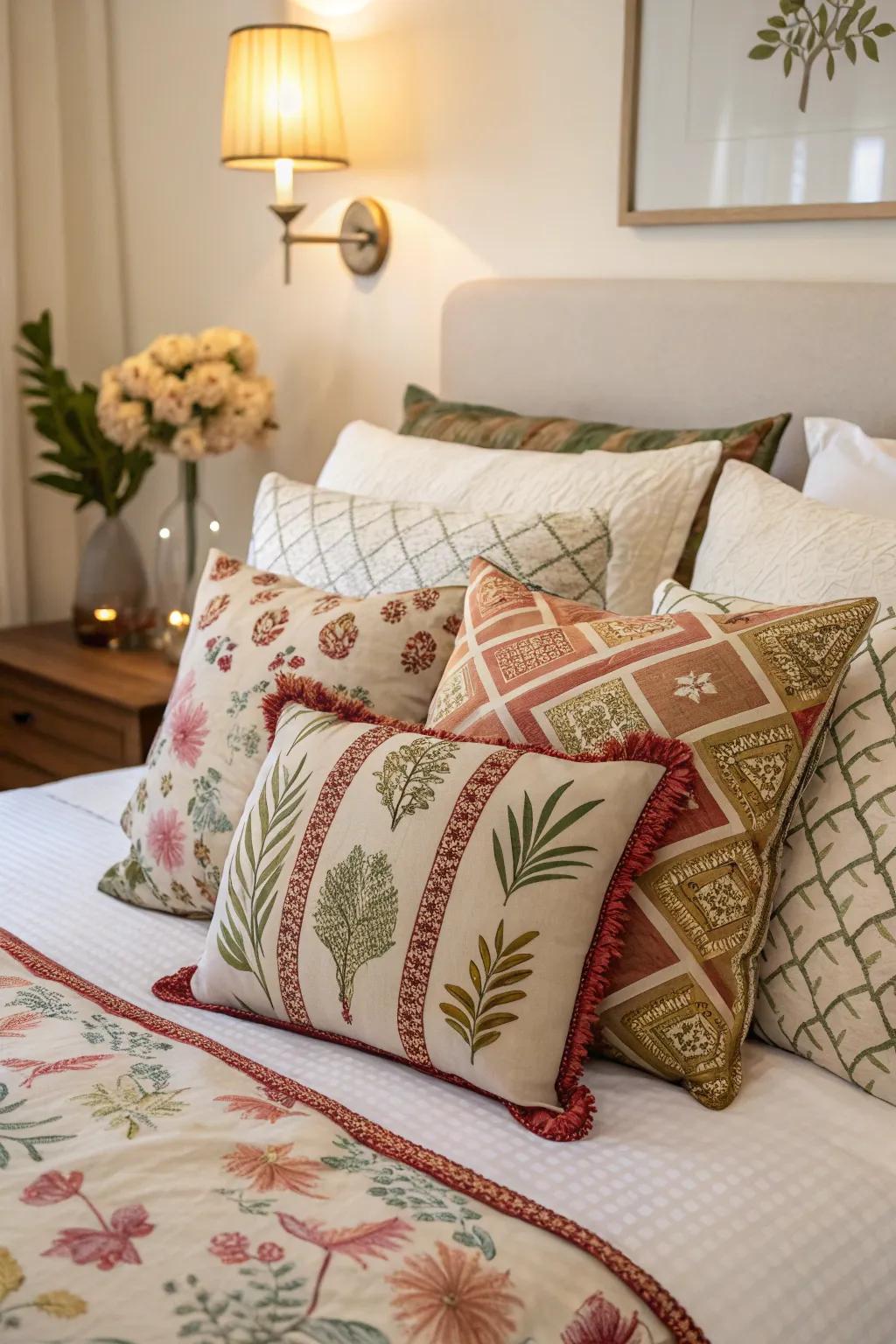 Ornamental cushions include convenience and appearance to the bedding.