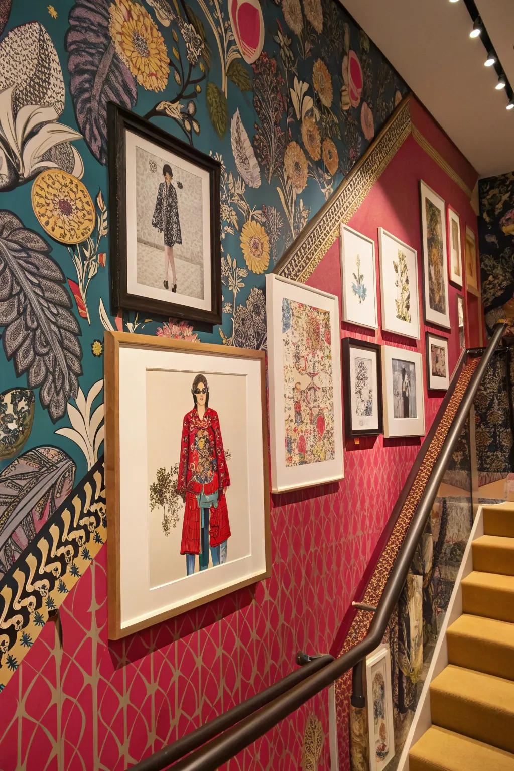 Walls narrating a saga of fashion and art.