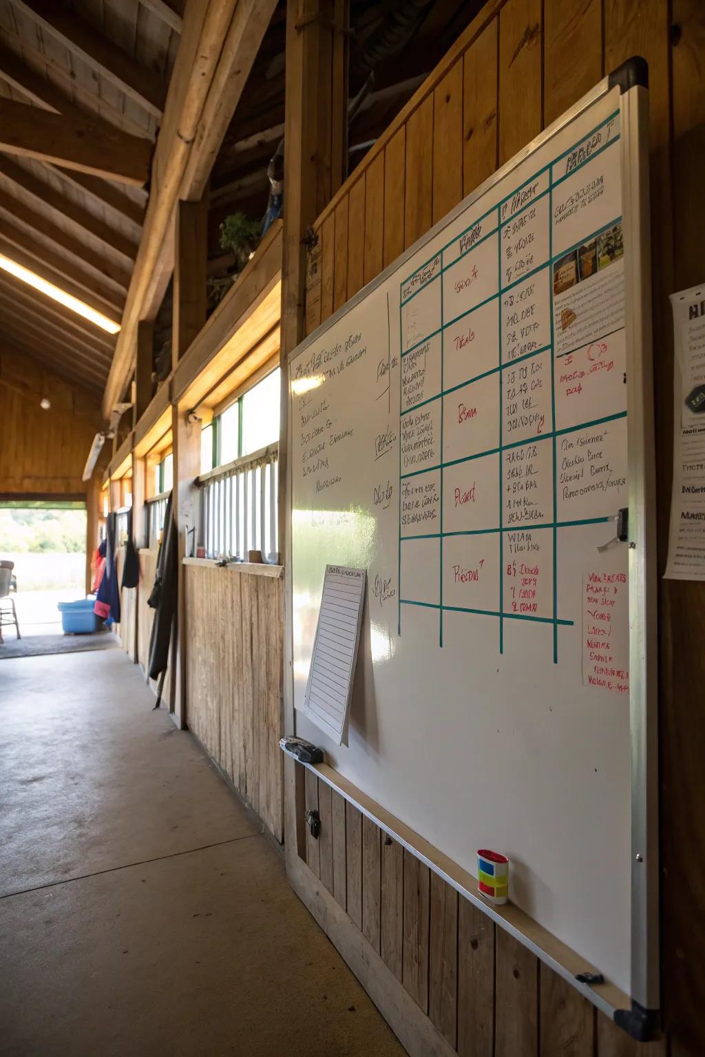 Use a handy whiteboard to keep track of important information.