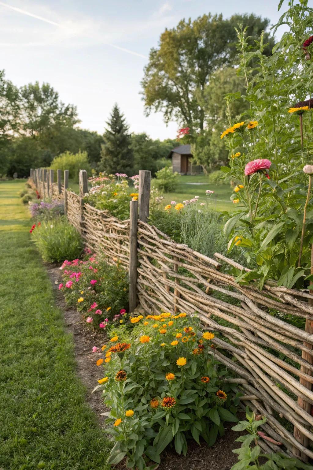 Wattle fences bring a hint of magic to any garden area.