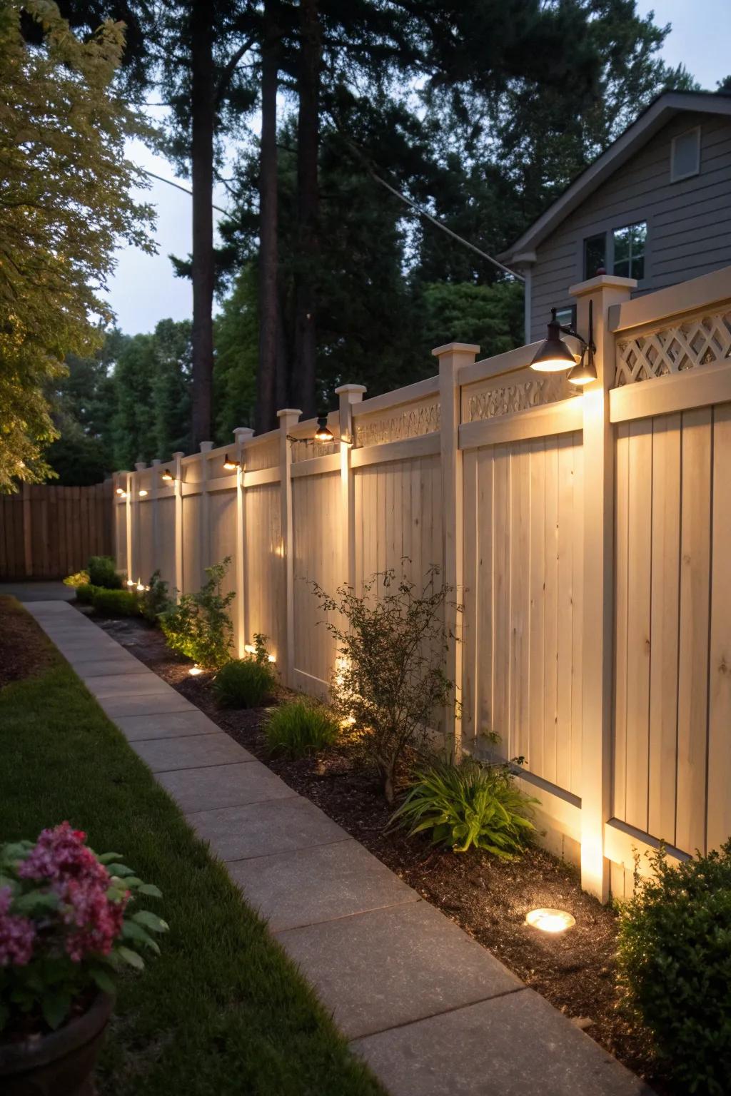 Built-in illumination adds coziness and charm to your barrier.