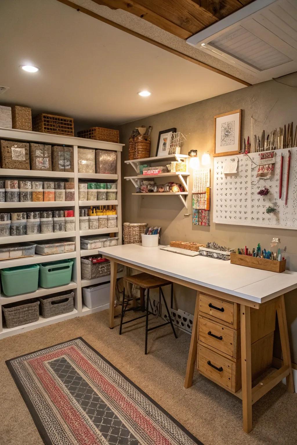Release your inventiveness using a dedicated crafting zone.