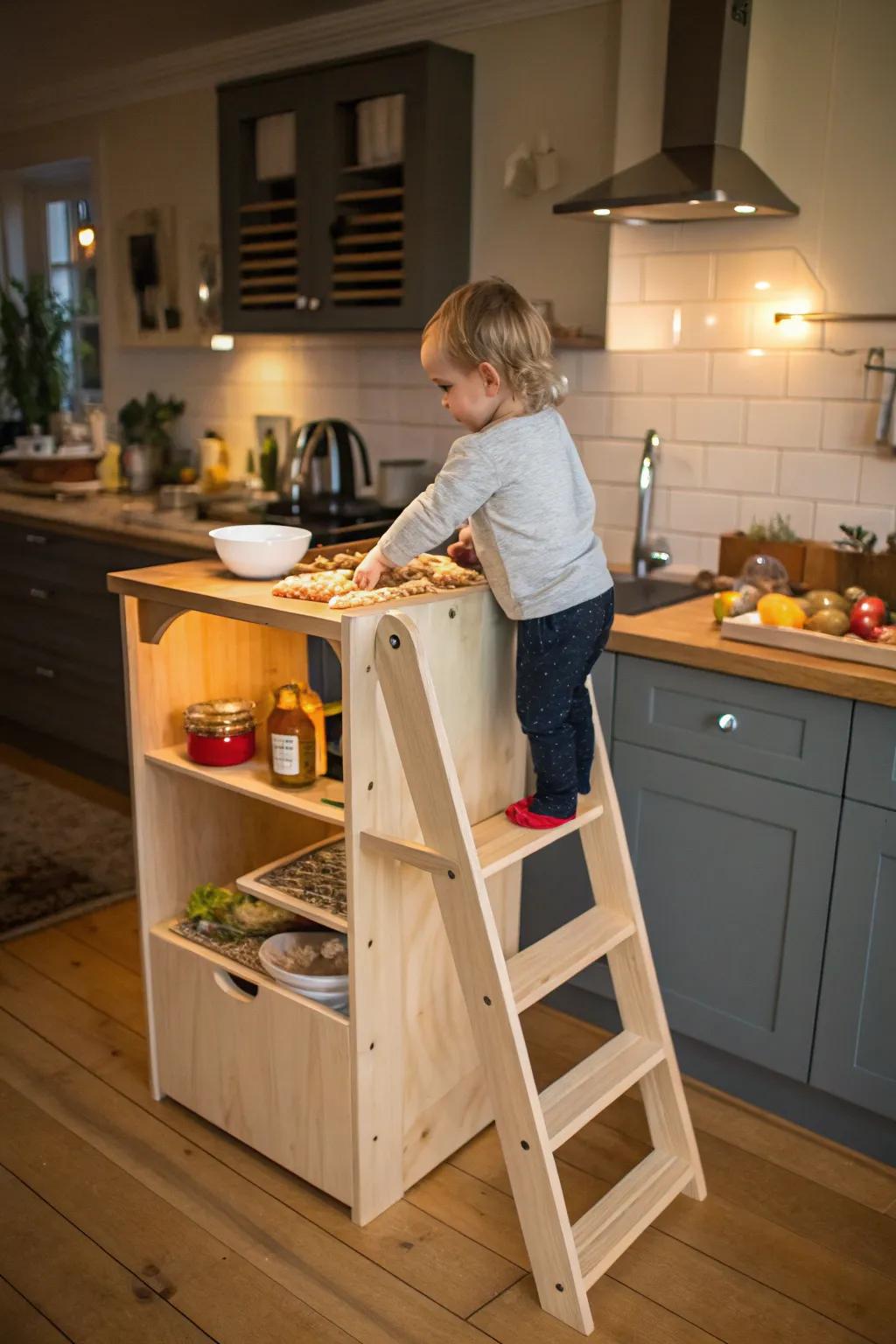 Let little ones get closer to the heart of the home with a learning step-up.