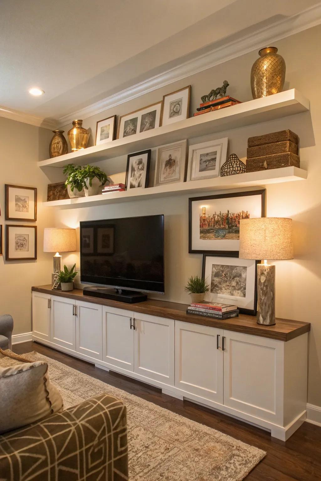 Create an artistic gallery around your TV.