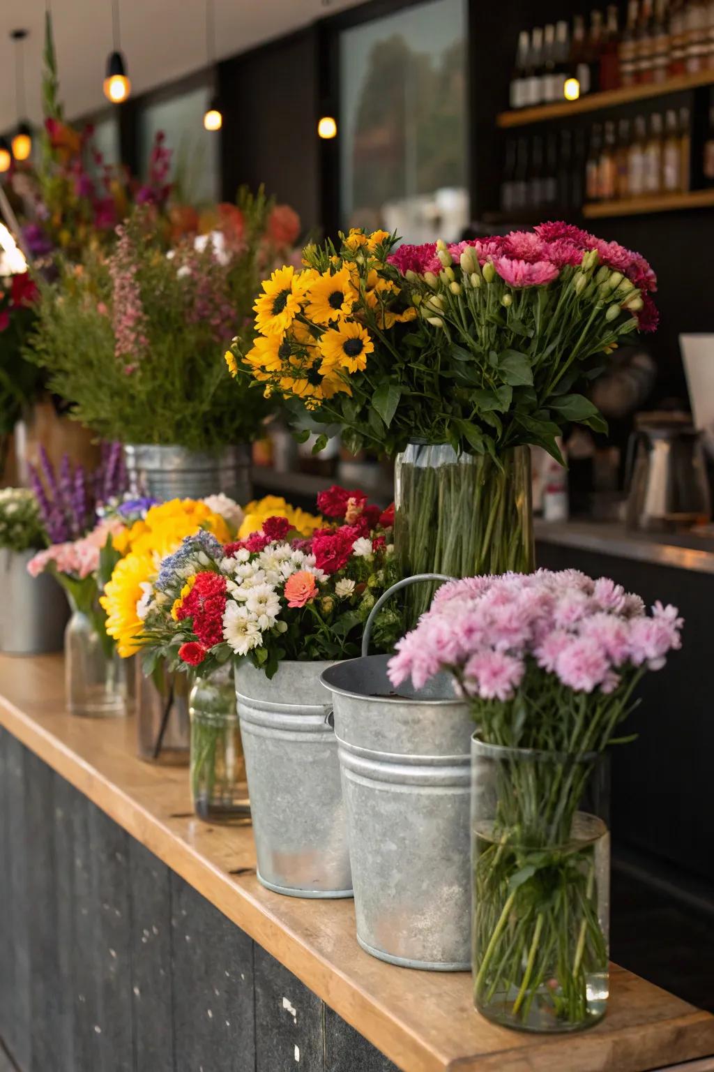 Different holders introduce depth and interest.