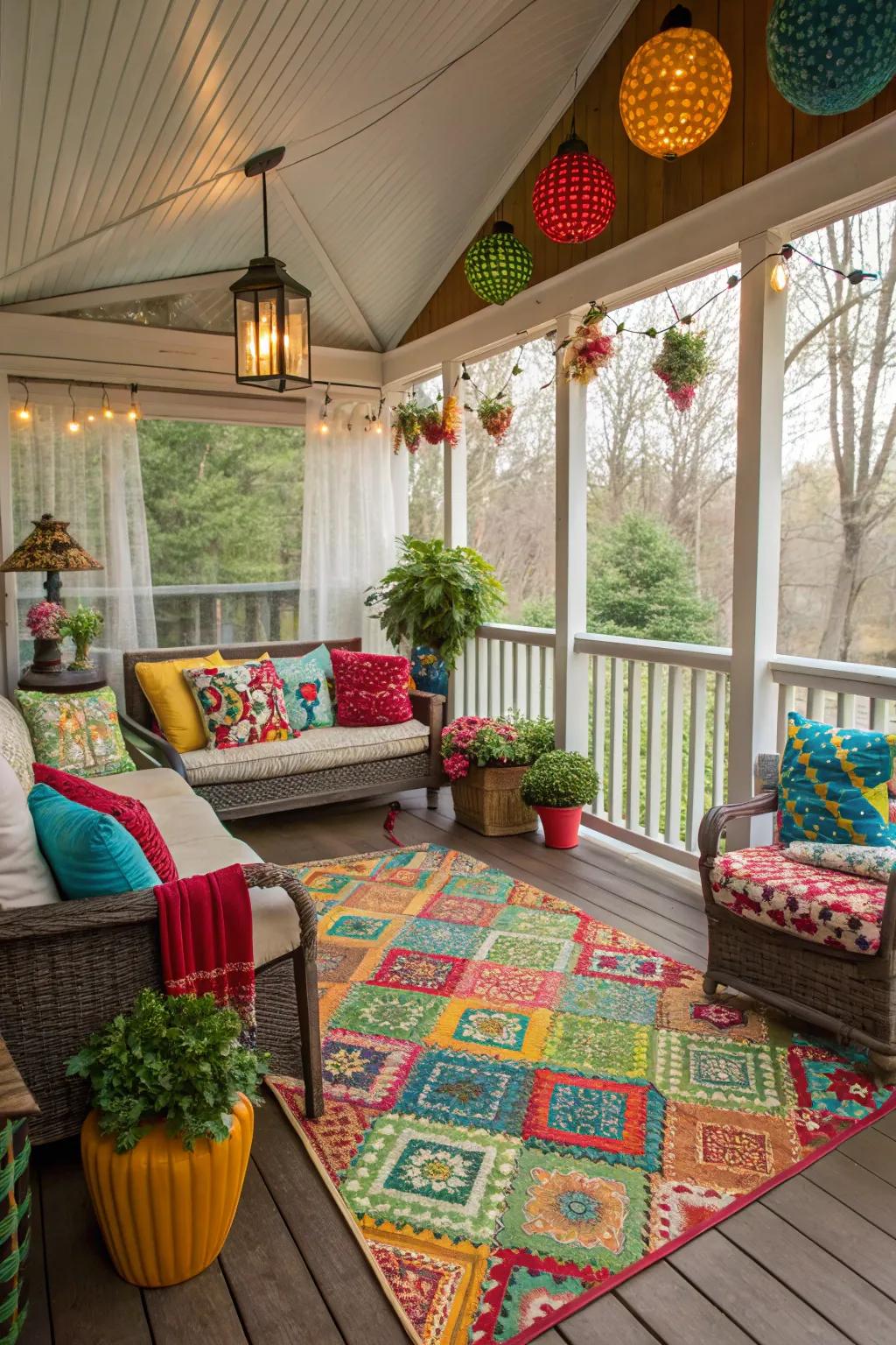 Rugs and decor adding a touch of style and comfort.