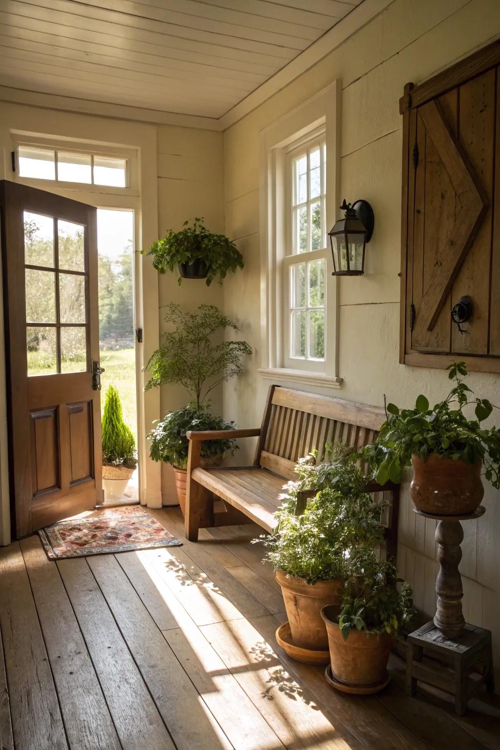 Plant life imparts a vibrant feel.