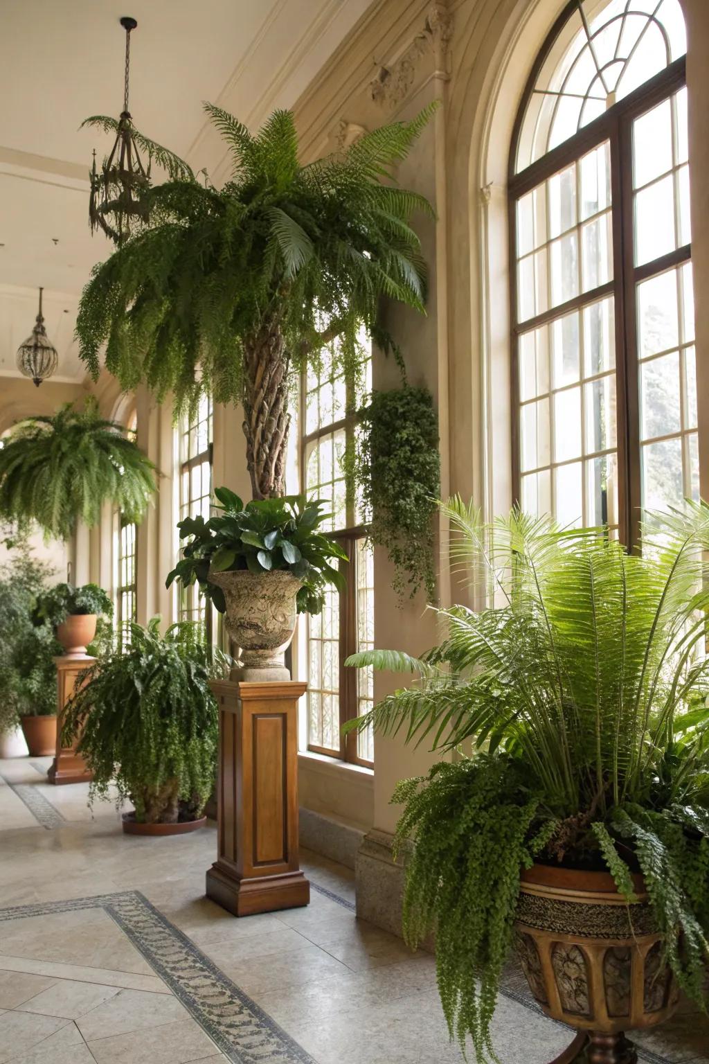 Greenery enriching the foyer with natural elegance.